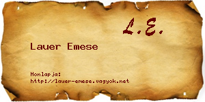 Lauer Emese névjegykártya